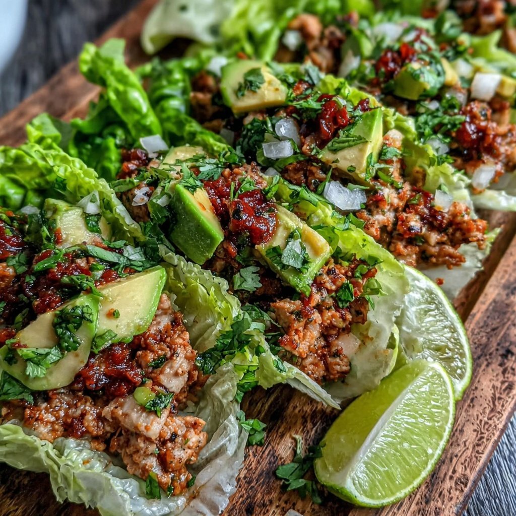 Ground Chicken Taco Lettuce Wraps