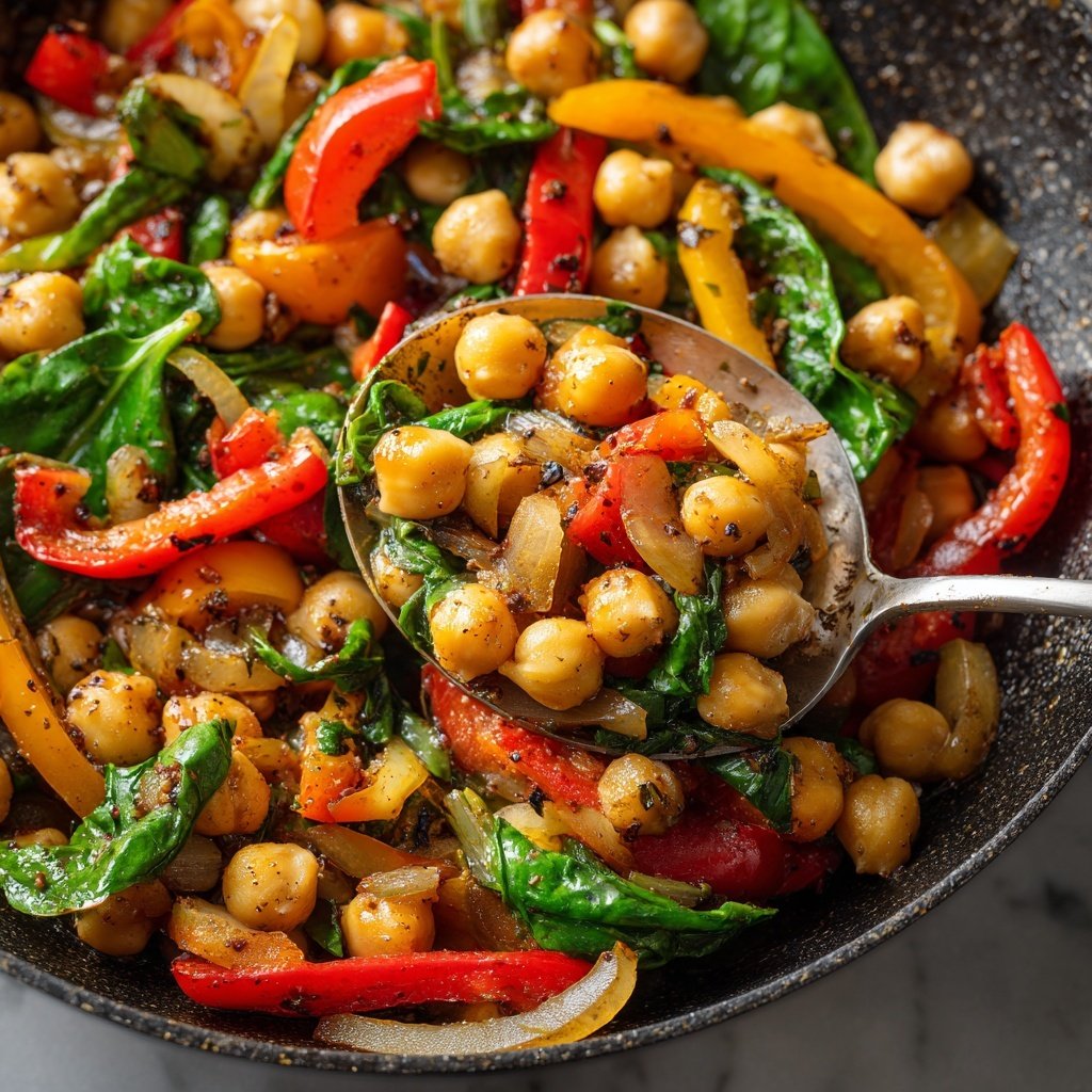 Healthy Dinner Chickpea Vegetable Skillet