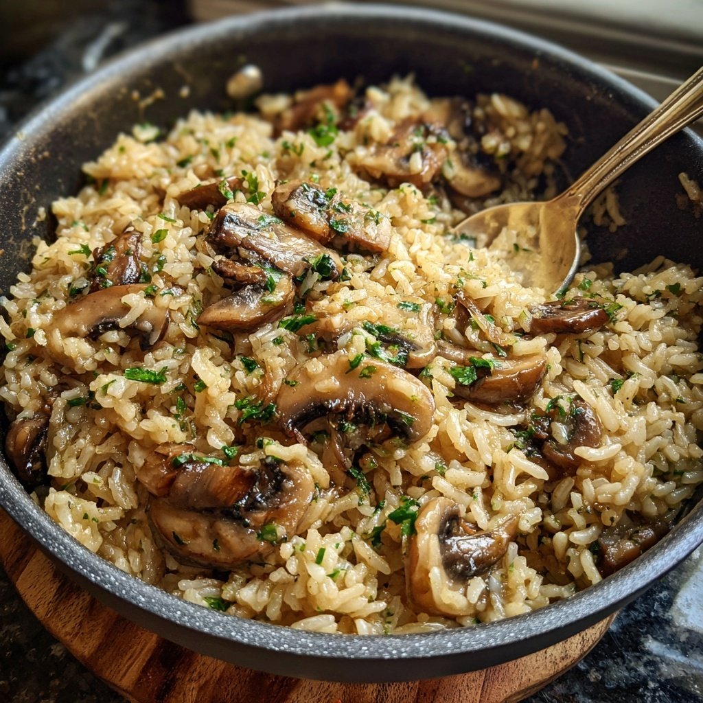 Creamy Mushroom Garlic Rice