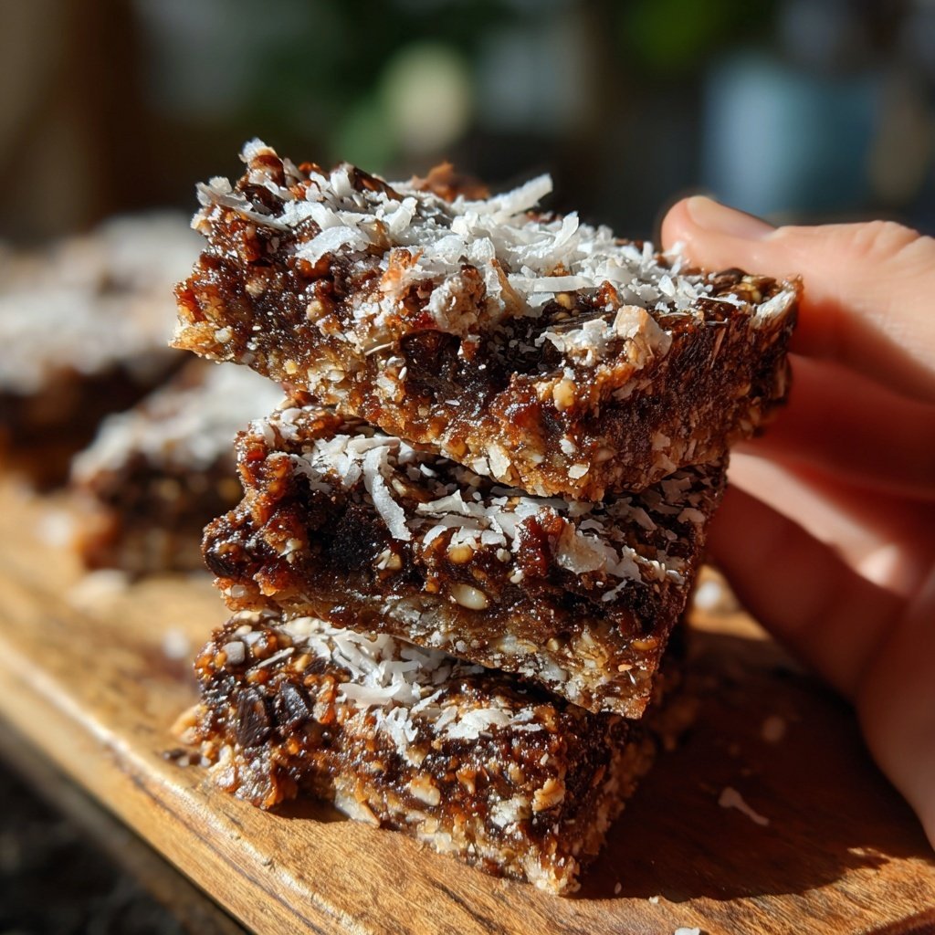 Chocolate Coconut Date Energy Squares