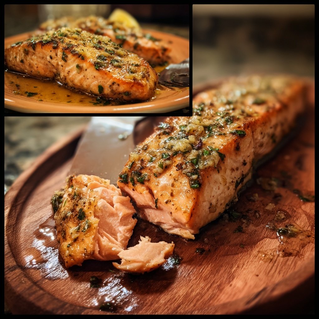 Air Fryer Salmon With Garlic Butter