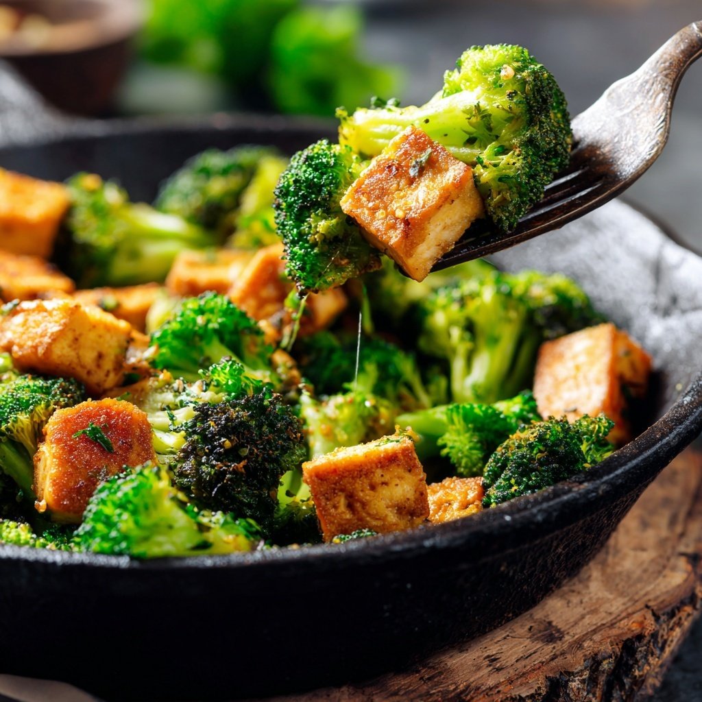 Healthy Dinner Broccoli Tofu Skillet