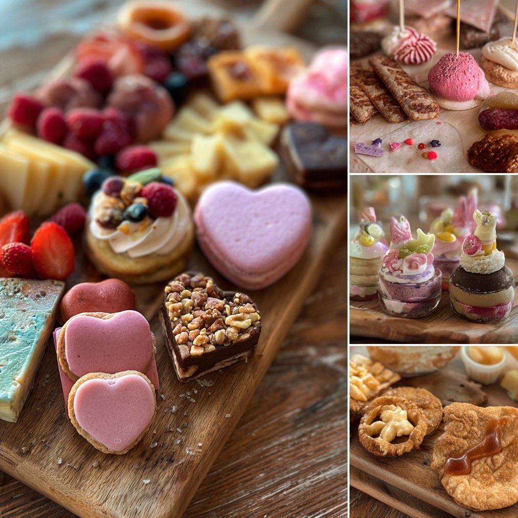 Valentines Charcuterie Board with Mini Desserts