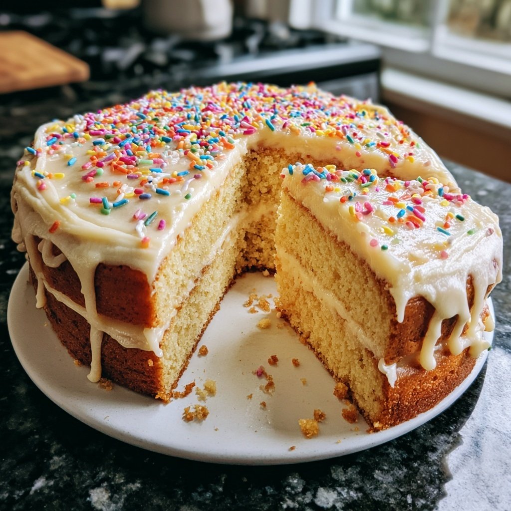 Classic Vanilla Birthday Cake