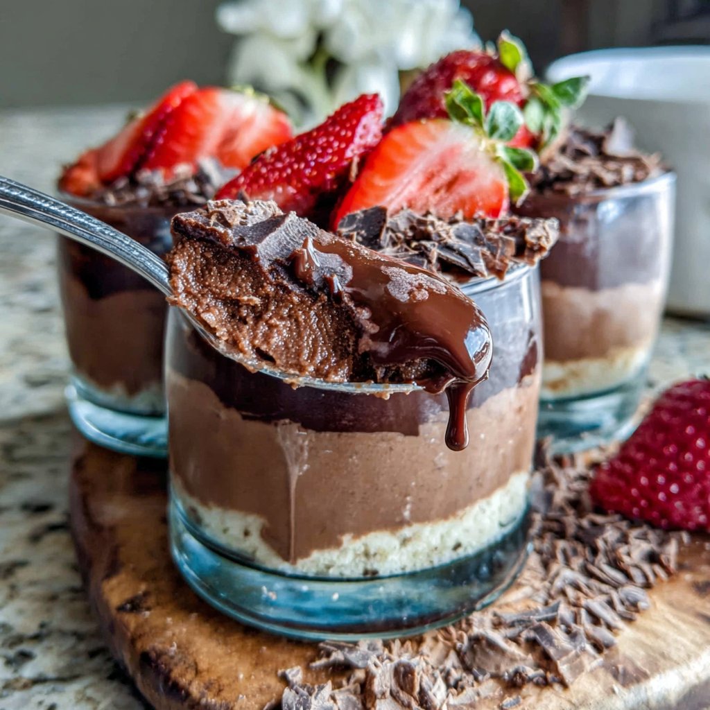 Chocolate Strawberry Mousse Cups