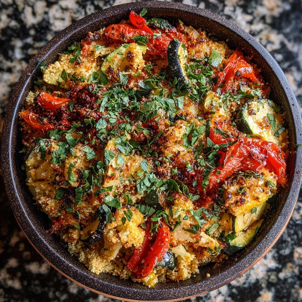 Herb Roasted Vegetable Couscous Bake