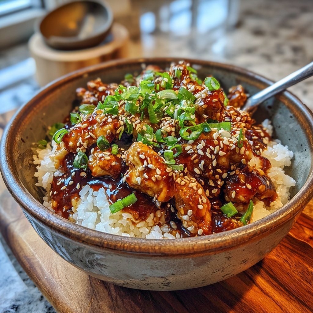 Ground Chicken Teriyaki Bowl