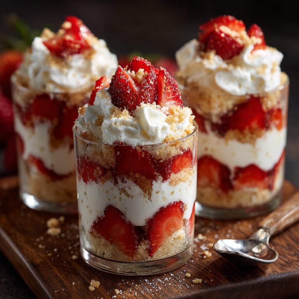 Strawberry Shortcake Pudding Cups