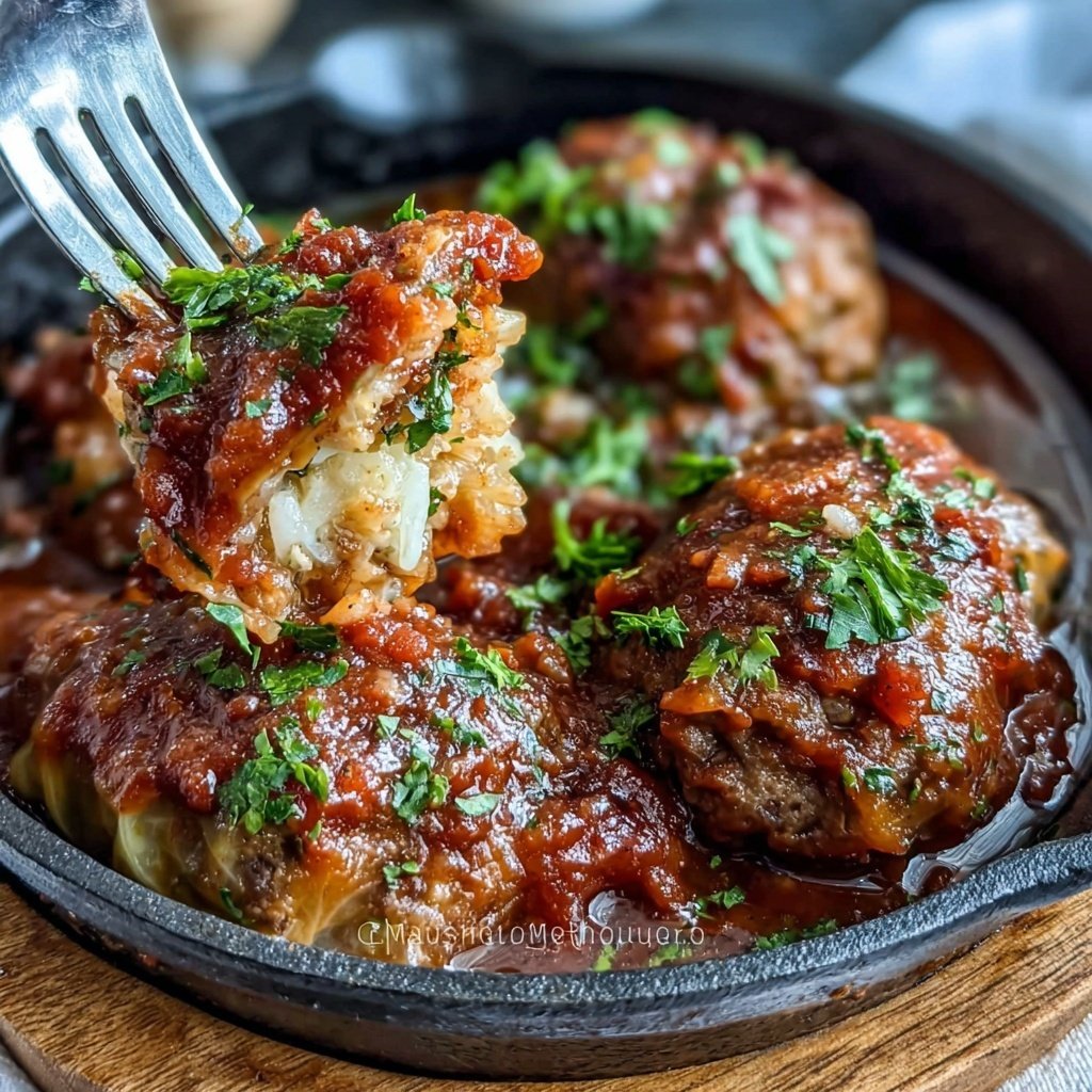 Hamburger Meat And Rice Stuffed Cabbage