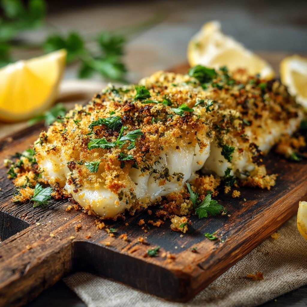 Baked Cod With Lemon Crumbs