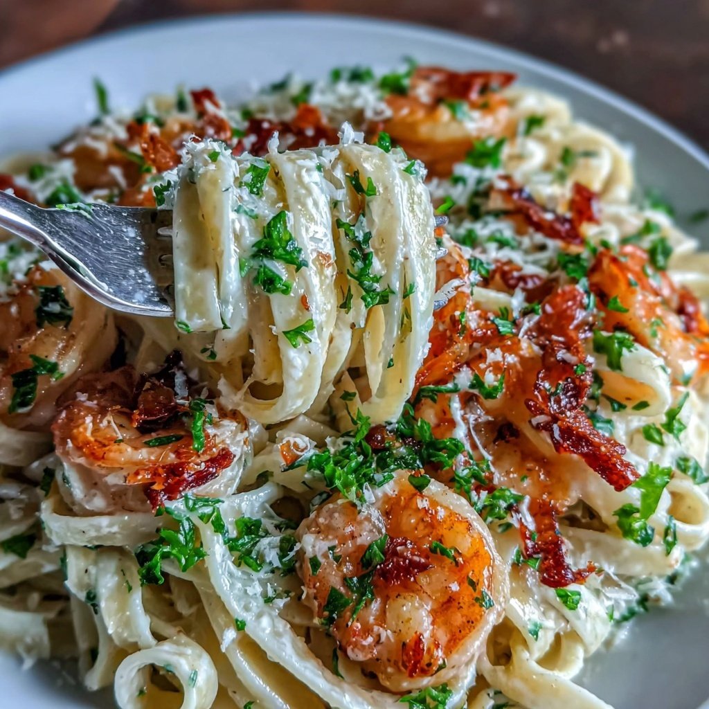 Shrimp Cream Sauce Pasta