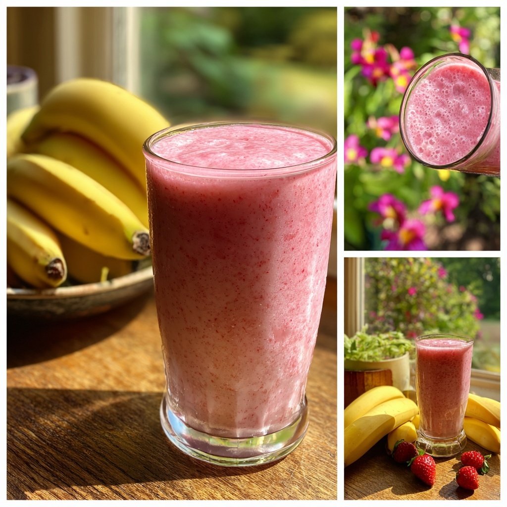Strawberry Banana Cottage Cheese Smoothie