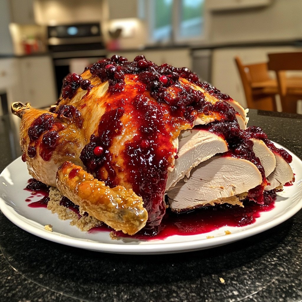 Roasted Turkey with Cranberry Glaze