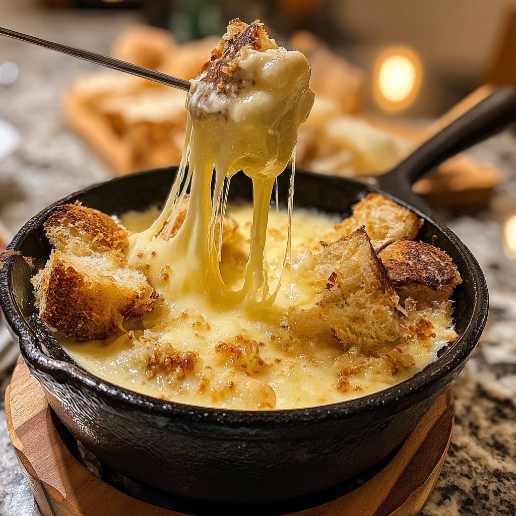 Fondue with Brie and Garlic