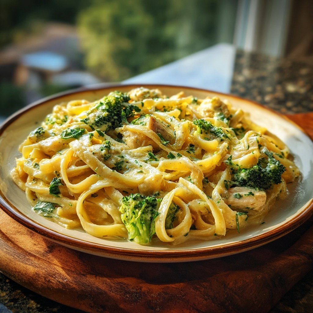 Creamy Garlic Chicken And Broccoli Pasta